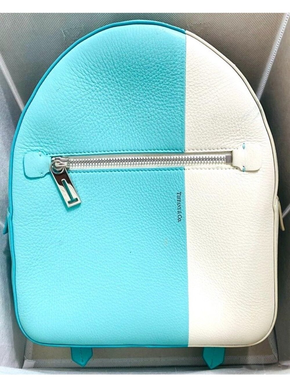 Tiffany & Co Heart Blue & Black Leather Return To Love Bag Charm